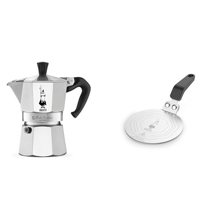Bialetti Mocha Express 3 Cup, Direct Fire Type +Bialetti Induction Plate