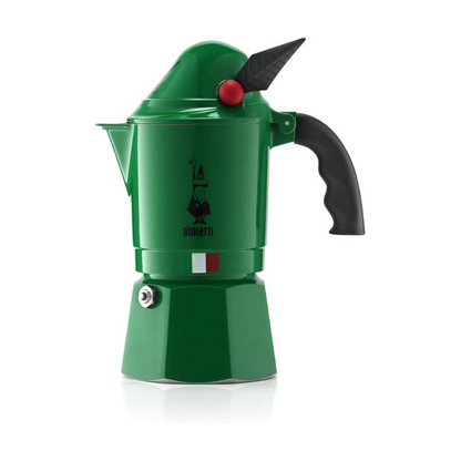 Bialetti Espresso Maker, Direct Fire, Moka Alpina, 3 Cups, Coffee Makinetta, Green, 0002762