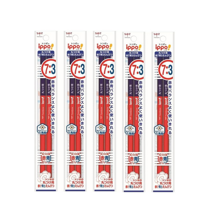 Tombow Red Blue Pencils (Red 7: Blue 3), Ippo  Round 10 Pens (2 x 5 Pack) BCA-263-5P
