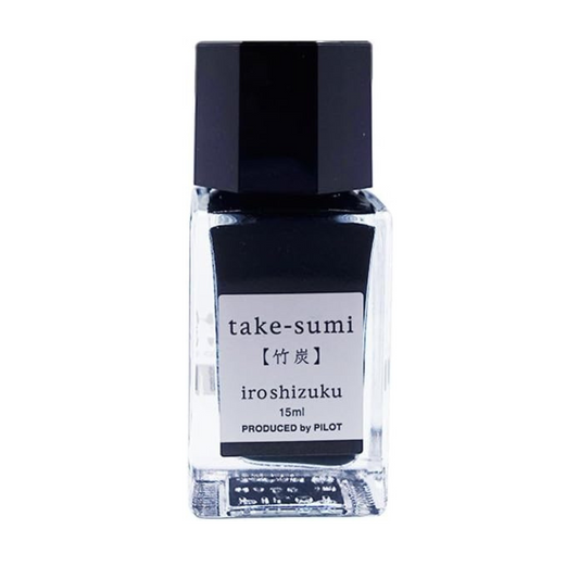 PILOT INK15TAK Iroshizuku Iroshizuku Fountain Pen Water Based Ink Mini Bottle, 0.5 fl oz (15 ml) (Bamboo Charcoal)