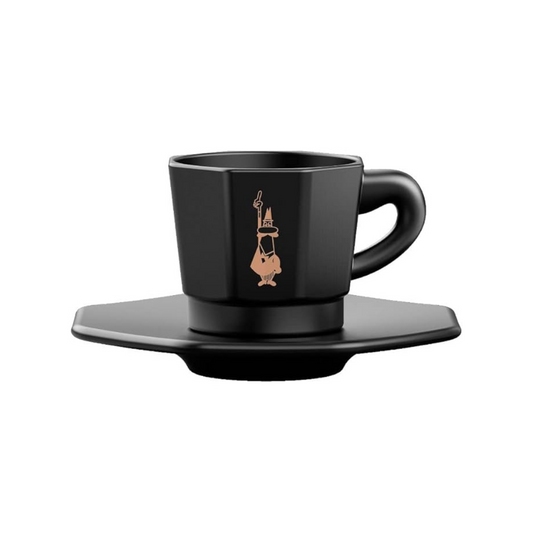 Bialetti Espresso Cups & Saucers, Set of 4, Black