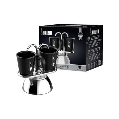 Bialetti Mini Express Induction for 2 Cups, Induction Compatible, Induction & Direct Fire/Espresso Cup
