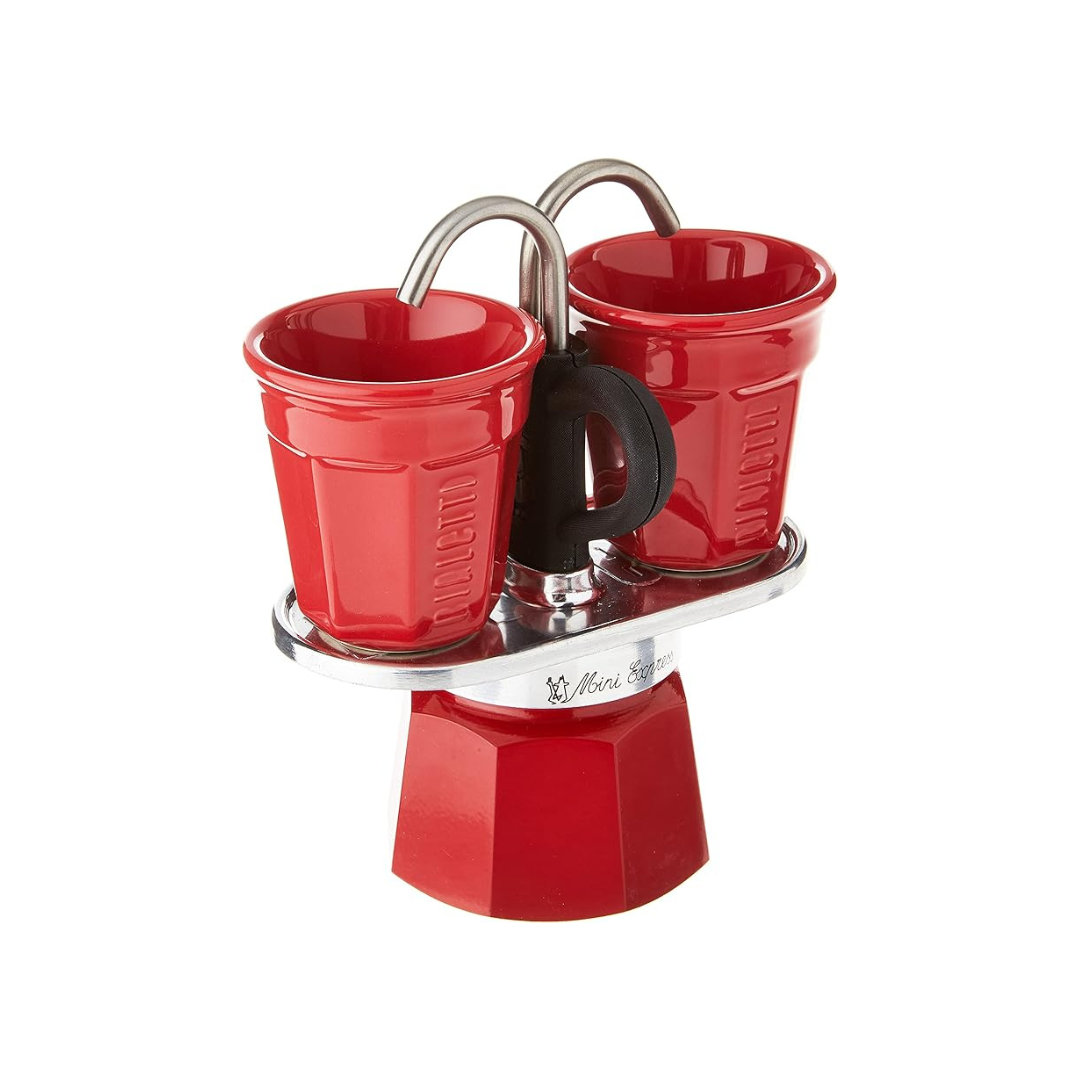 Bialetti Mini Express for 2 Cups, Direct Fire/Espresso Cup Included (Coffee Maker, Espresso Maker, Makinetta)