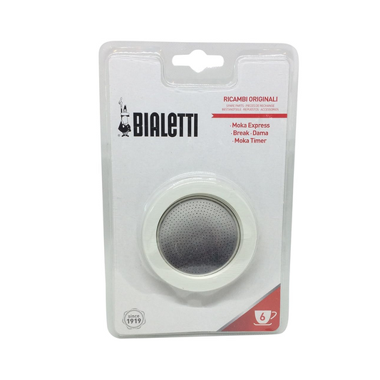 Bialetti 6-cup replacement gasket and filter set (3 gaskets, 1 filter)