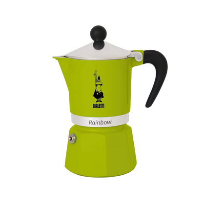 Bialetti Rainbow 3-Cup Green Direct Fire Coffee Maker Espresso Maker Makinetta