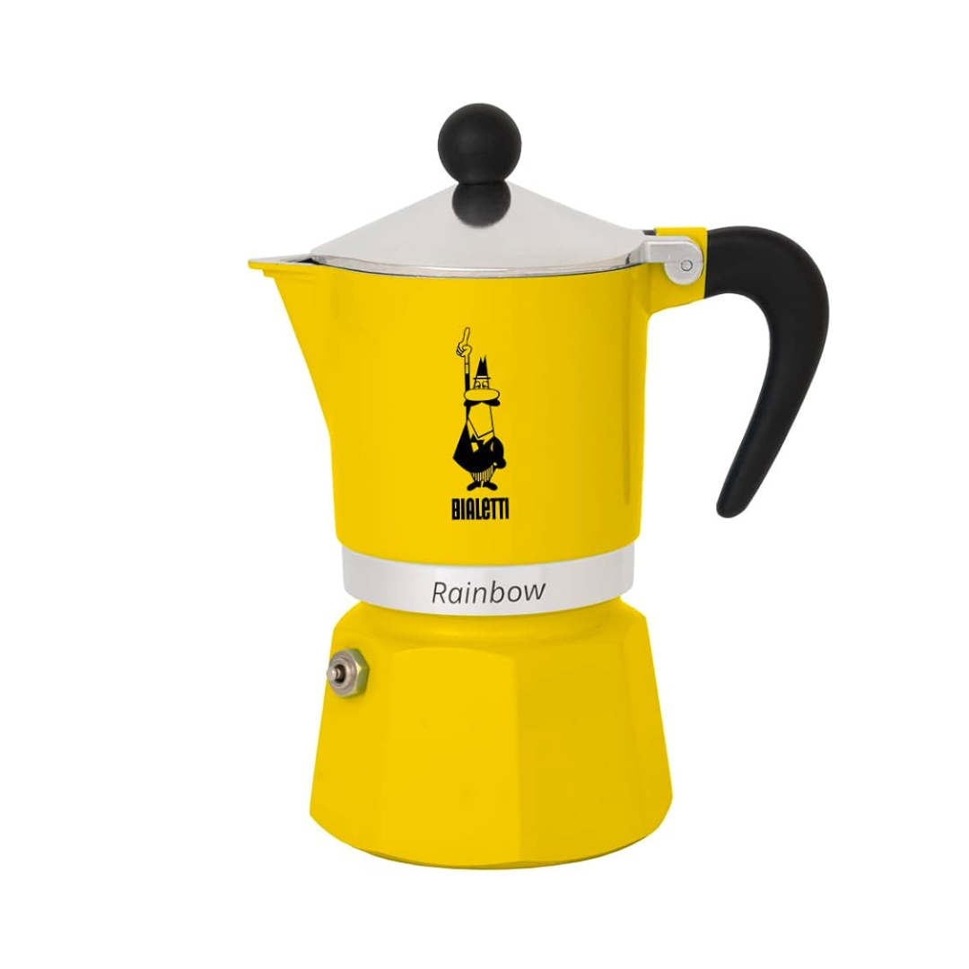 Bialetti  Stovetop spresso Maker, Rainbow Yellow, 3 Cups,