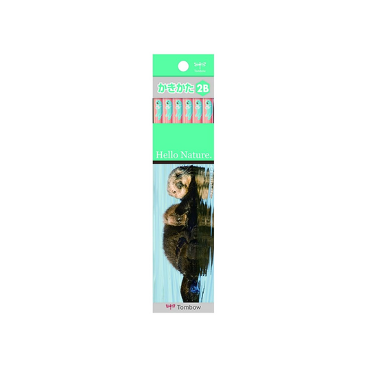 Tombow KB-KHNSO2B Hello Nature Children's Soft Lead Pencils, 2B, Sea Otter, 1 Dozen