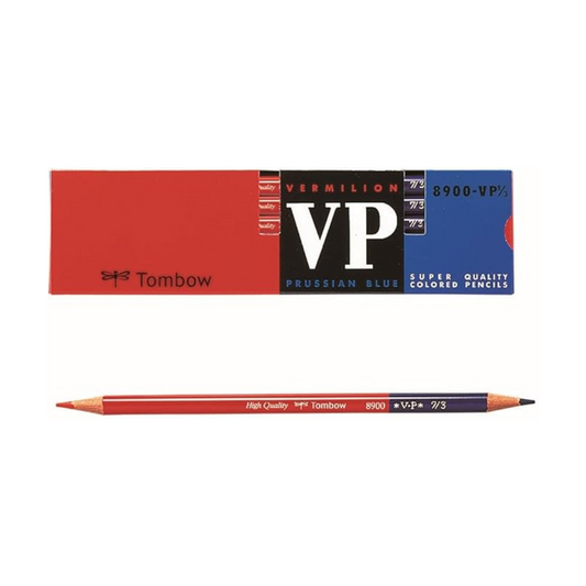 TOMBOW Pencil Red and Blue Round Shaft Vermilion  1 Dozen 8900-VP7/3