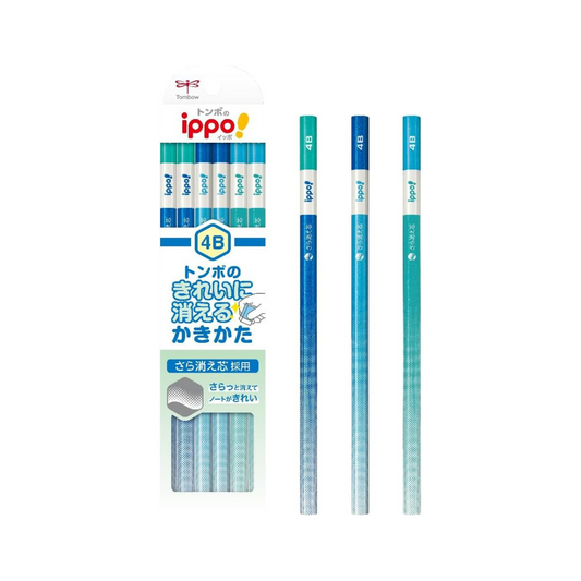 TOMBOW Pencils, Pencils, Ippo Erasing Cleanly Erasing, 2B, 1 Dozen, Blue, KB-KSKM01-2B (x2)