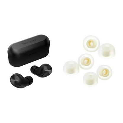 Panasonic Technics EAH-AZ40M2-K Wireless Earphones Black + AZLA SednaEarfit MAX (1 Pair of Eartips MS/M/ML Size Each)