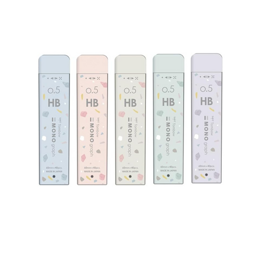 TOMBOW Sharp Leads  Monograph 0.5mm HB Sheer Stone Pattern Assorted 5pcs ECG-521XAZ