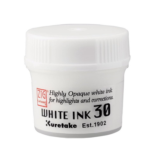 Kuretake CNCE201-3 Cartoon Ink ZIG Cartoonist White Ink 30 White Ink 1.1 oz (30 g) Manga Supplies, Set of 5