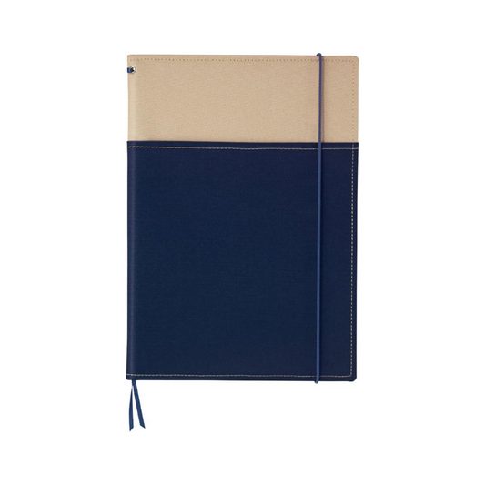 Kokuyo Cover Notebook<システミック>Storage for 2 notebooks. Manage your notebooks and schedules in one volume. Includes a pocket to store pens and other small items., navy blue