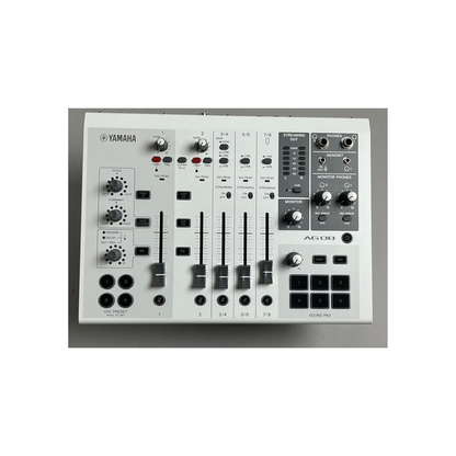 Yamaha AG08 W Live Streaming Mixer Live Streaming 8 Channels with Built-in Voice Changer, White
