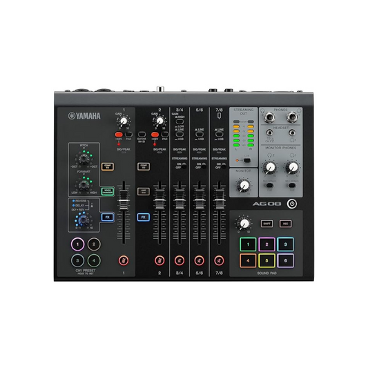 Yamaha AG08 B Live Streaming Mixer with 8 Channels Built-in Voice Changer, Black