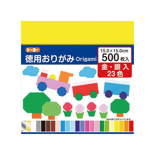 Toyo Origami, Value Pack, 15cm square, 23 colors, 500 sheets, 090205