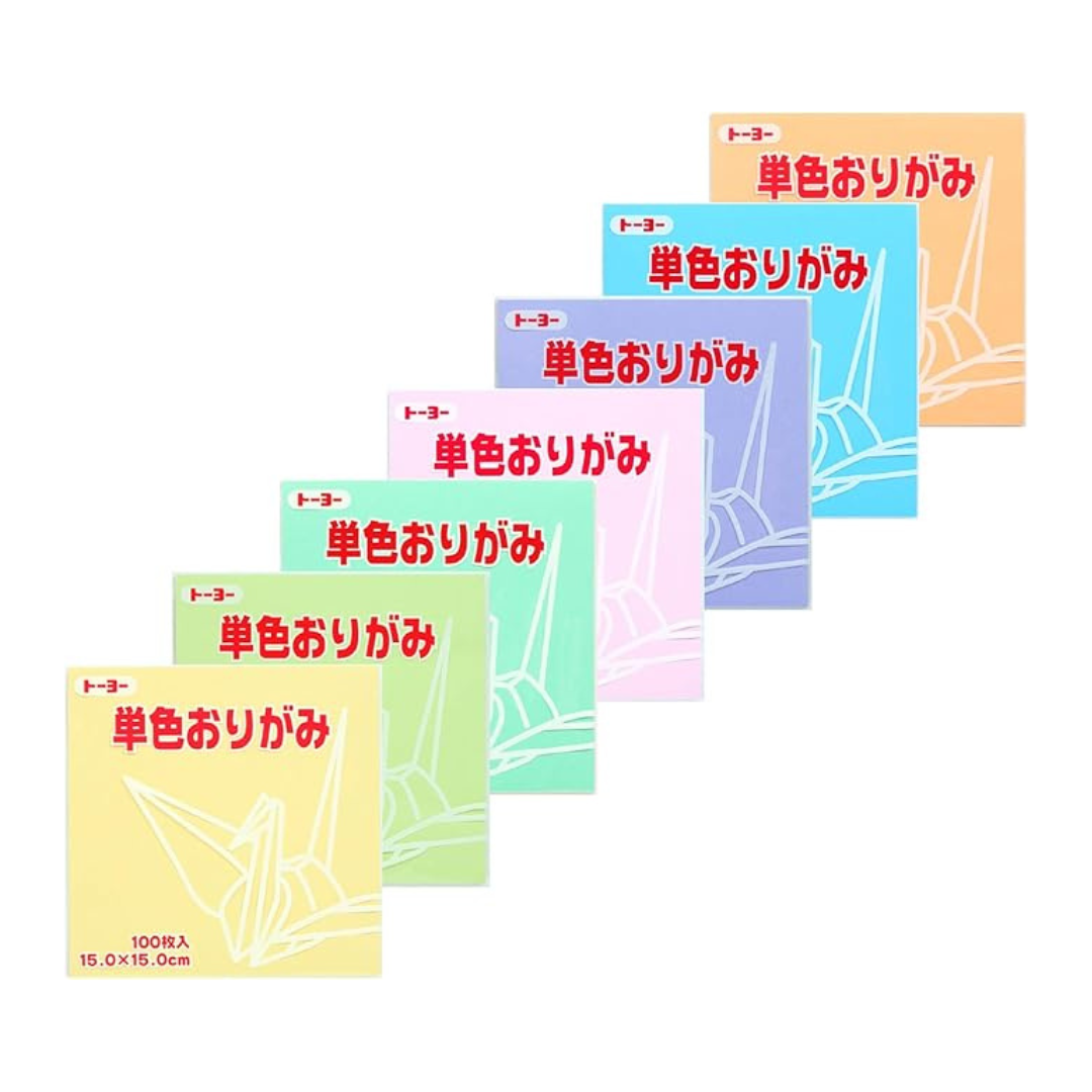 Toyo 863234 Origami Pastel Color Set, 7 Colors, 5.9 inches (15 cm)