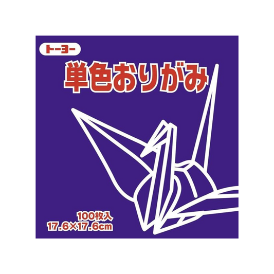 Toyo 065129 Origami Single Sided Origami Single Color, 7.9 inches (17.6 cm) Square, Murasaki, 100 Sheets