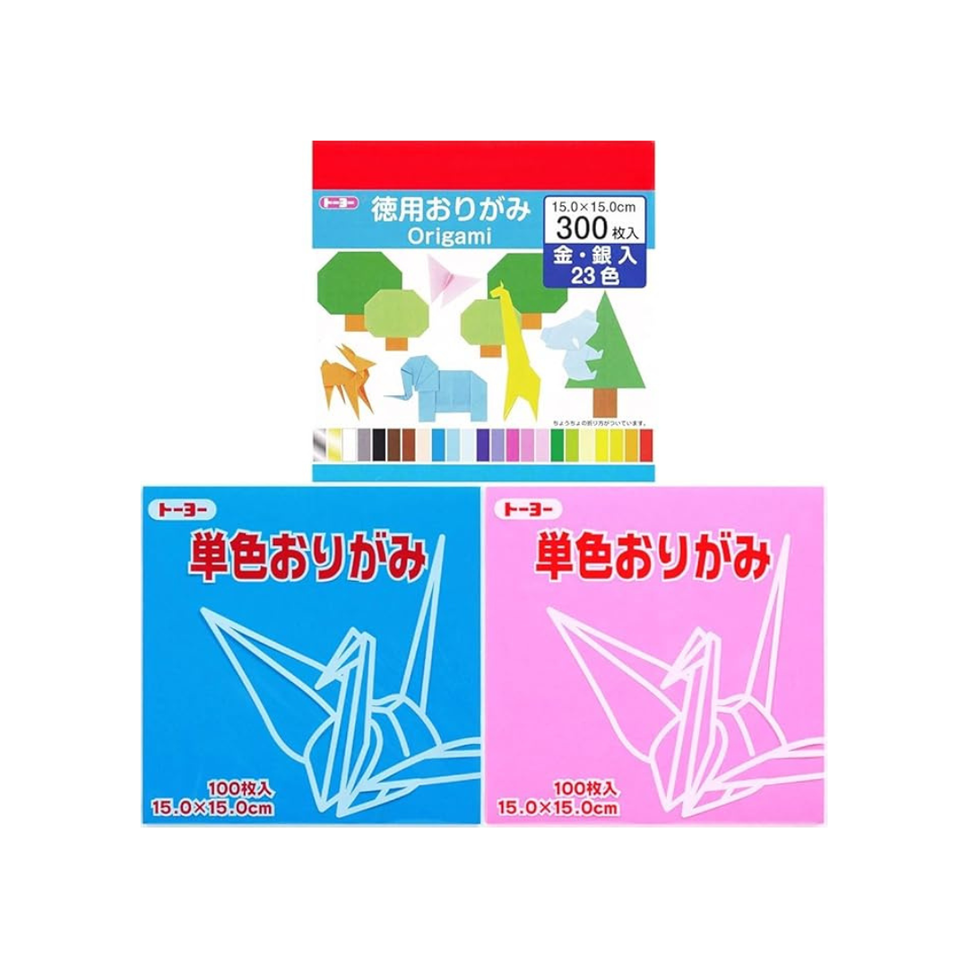 Toyo 064124 Origami, 64137 + Toyo Origami Origami, 64137 + Toyo Origami Origami, 15cm Square, Pink, 100 Sheets