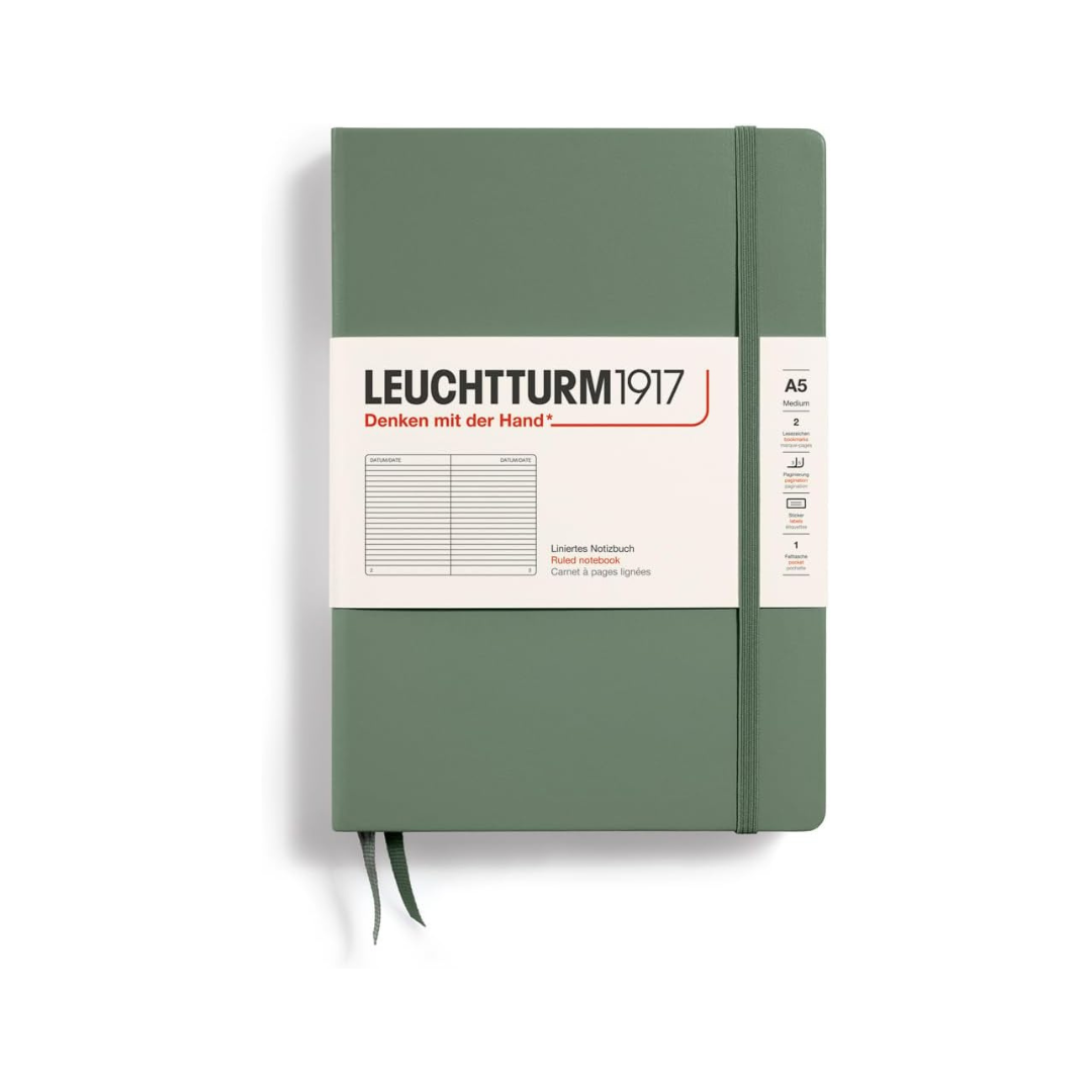 Leuchturm Notebook A5 Horizontal Ruled Olive 365490