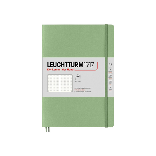 Leuchtturm Notebook A5 Dot Squared, Soft Cover, Sage, 361592