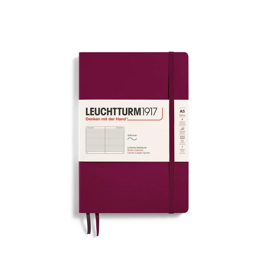 Leuchtturm Notebook A5 Horizontal Ruled Soft Cover, Port Red 362834