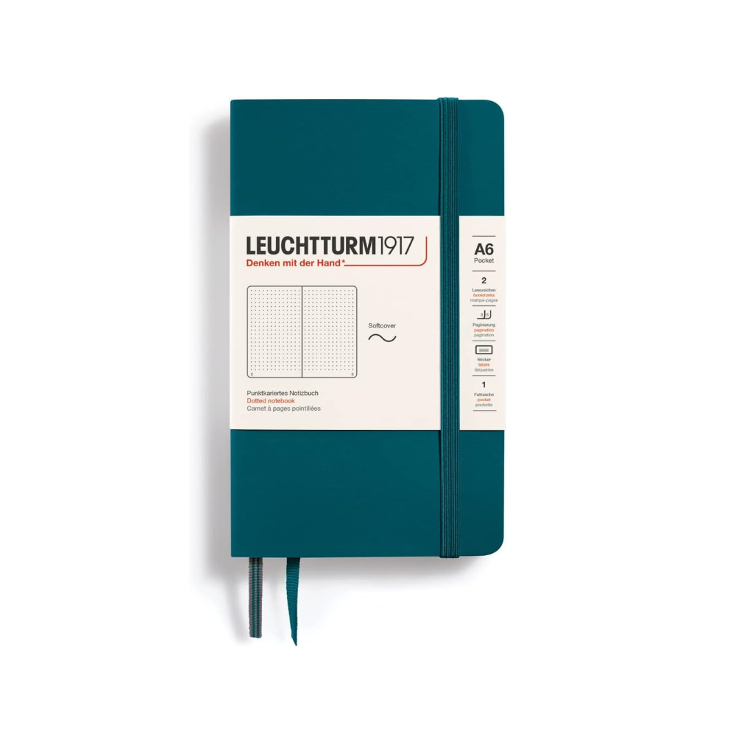 Leuchtturm Notebooks Pacific Green Softcover Pocket (A6) Dot 362854