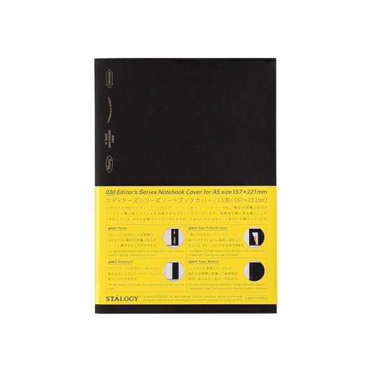 Nitoms SS1006 STALOGY Notebook Cover, A5, Black, Paper
