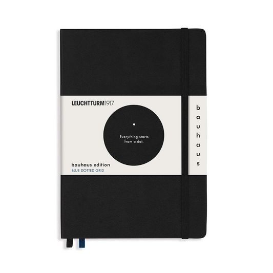 Leuchtturm 359617 Bauhaus Notebook, Dot Squared, A5, Blue Dot, Black
