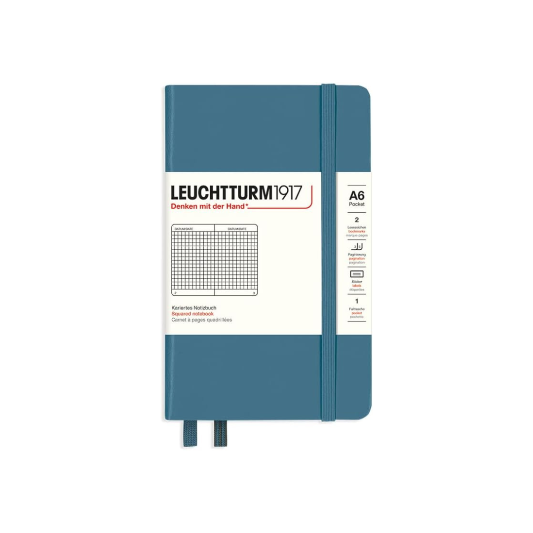 Leuchtturm Notebooks Pocket Stone Blue Medium (A6) Square 365632