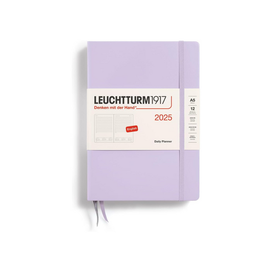 Leuchtturm 370701 Notebook, Begins in January, 2025, A5, Daily, Lilac
