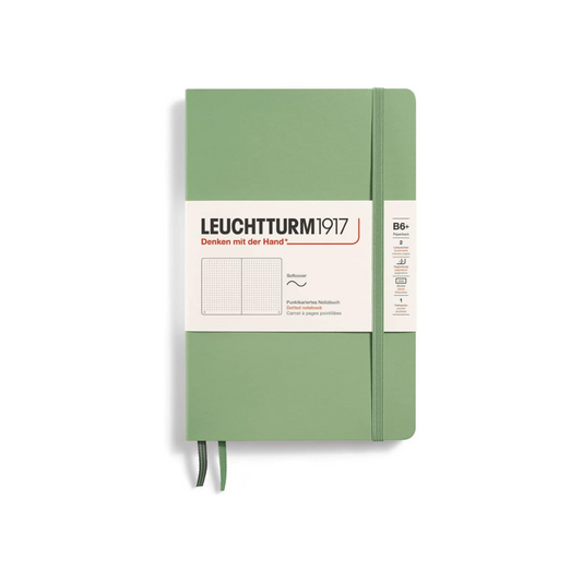 Leuchtturm 363934 Notebook, B6, Dot Squared, Soft Cover, Sage