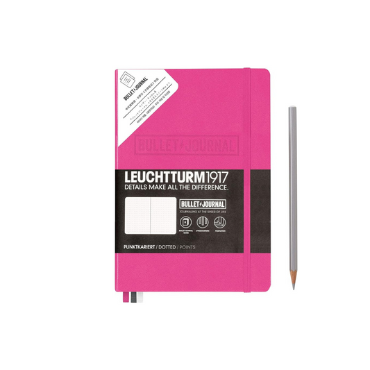 Leuchtturm1917 Notebook, A5 Dot Squared, Bullet Journal, New Pink, 361033, Genuine Imported, Body Size: 8.5 x 5.7 inches (215 x 145 mm), A5, Medium Size