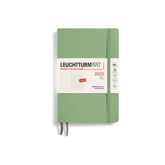 Leuchtturm 370656 Notebook, Begins in January, 2025, B6, Weekly Soft, Sage