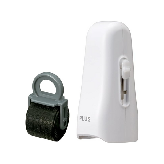 PLUS IS-550CM 39-151 + 39-188 Personal Information Protection Stamp Roller Keshipon Stick 1 x White + Dedicated Ink Cartridge
