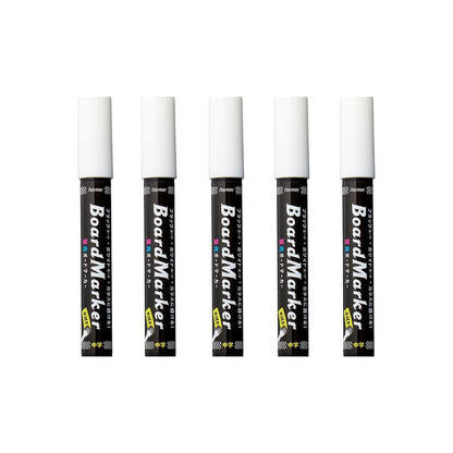 Raymay Fujii 220657 Chalkboard Board Markers, Fluorescent, Medium Point, Set of 5, White