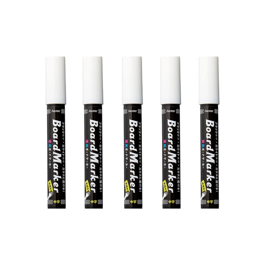 Raymay Fujii 220657 Chalkboard Board Markers, Fluorescent, Medium Point, Set of 5, White
