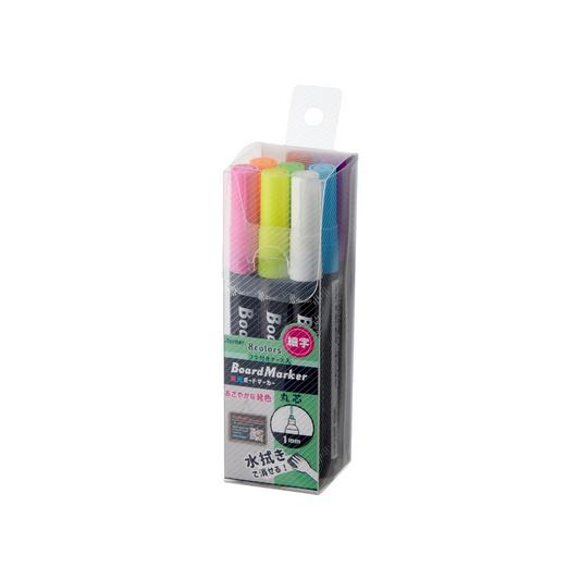 Raymay Fujii Chalkboard Whiteboard Board Markers Fluorescent Fine Point Set of 8 LBM1049