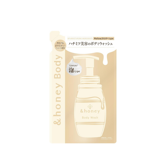 &honey Melowerie Foam Body Wash, White Tea Honey Refill, 15.3 fl oz (440 ml) | Body Soap