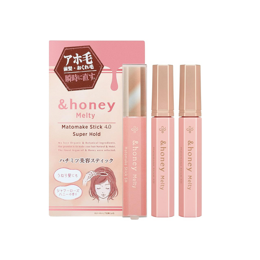 & Honey Mato Makeup Stick, Super Hold 3 Piece Set [Ahoo Hair Mascara]