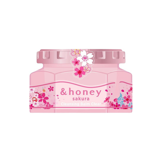 & Honey Cleansing Balm, Clear (Refreshing Pore Care Type) Limited Cherry Blossom "Red Cherry Blossom" 3.2 oz (90 g) Yoshino Honey Fragrance (2024 Limited)
