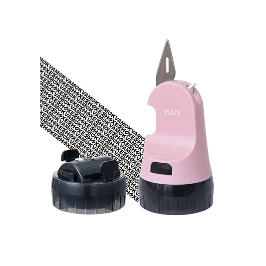 Plus 40-915 Personal Information Protection Stamp Cutter Roller Keshipon Box Opener  Pale Pink IS-590CM 40-910