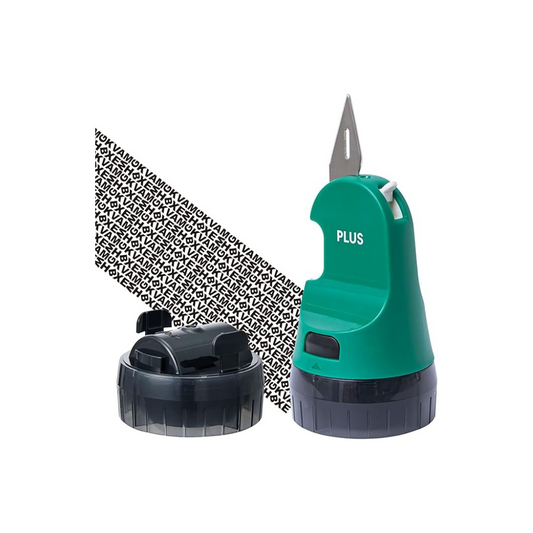 Plus 40-915 Personal Information Protection Stamp Cutter Roller Keshipon Box Opener Dark Green IS-590CM 40-913