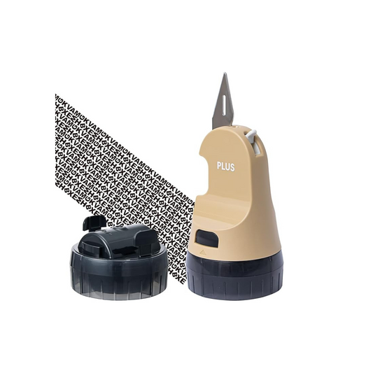 Plus 40-915 Personal Information Protection Stamp Cutter Roller Keshipon Box Opener  Beige IS-590CM 40-914