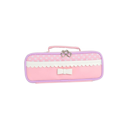 Raymay  Fujii Pencil Case, Girls, Elementary School Students, Topliner, Pen Case, Elementary School Students, Large Capacity, Kids, Heart, Ribbon, Lace, Dots, Compact, Compact, Multi-functional Pen