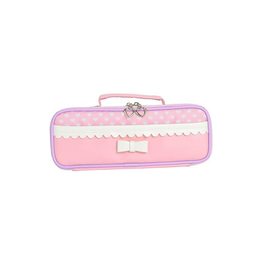 Raymay  Fujii Pencil Case, Girls, Elementary School Students, Topliner, Pen Case, Elementary School Students, Large Capacity, Kids, Heart, Ribbon, Lace, Dots, Compact, Compact, Multi-functional Pen