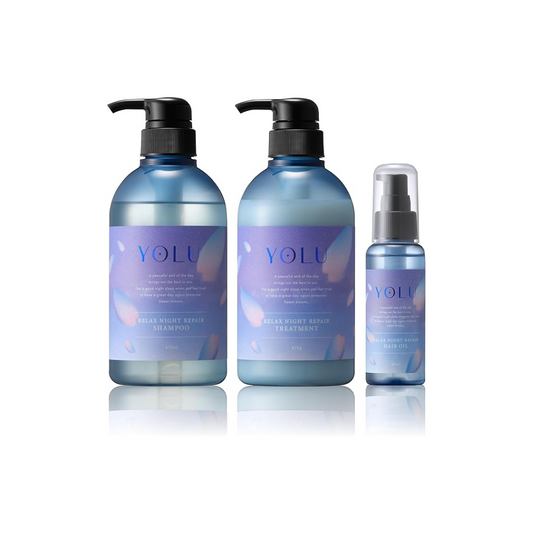 YOLU 2025 Spring Limited, Shampoo Treatment, Hair Oil, 3-Piece Set, Relax Night Repair