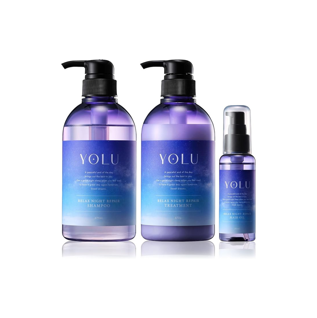 YOLU | Shampoo Treatment Hair Oil 3 Piece Set Relax Night Repair