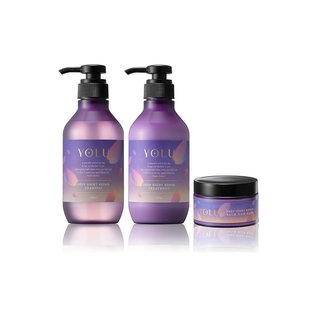 YOLU 2025 Spring Limited Shampoo Treatment Hair Mask, 3-Piece Set, Deep Night Repair