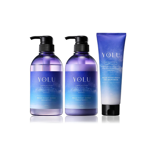 YOLU | Shampoo Treatment Hair Mask, 3 Piece Set, Relax Night Repair